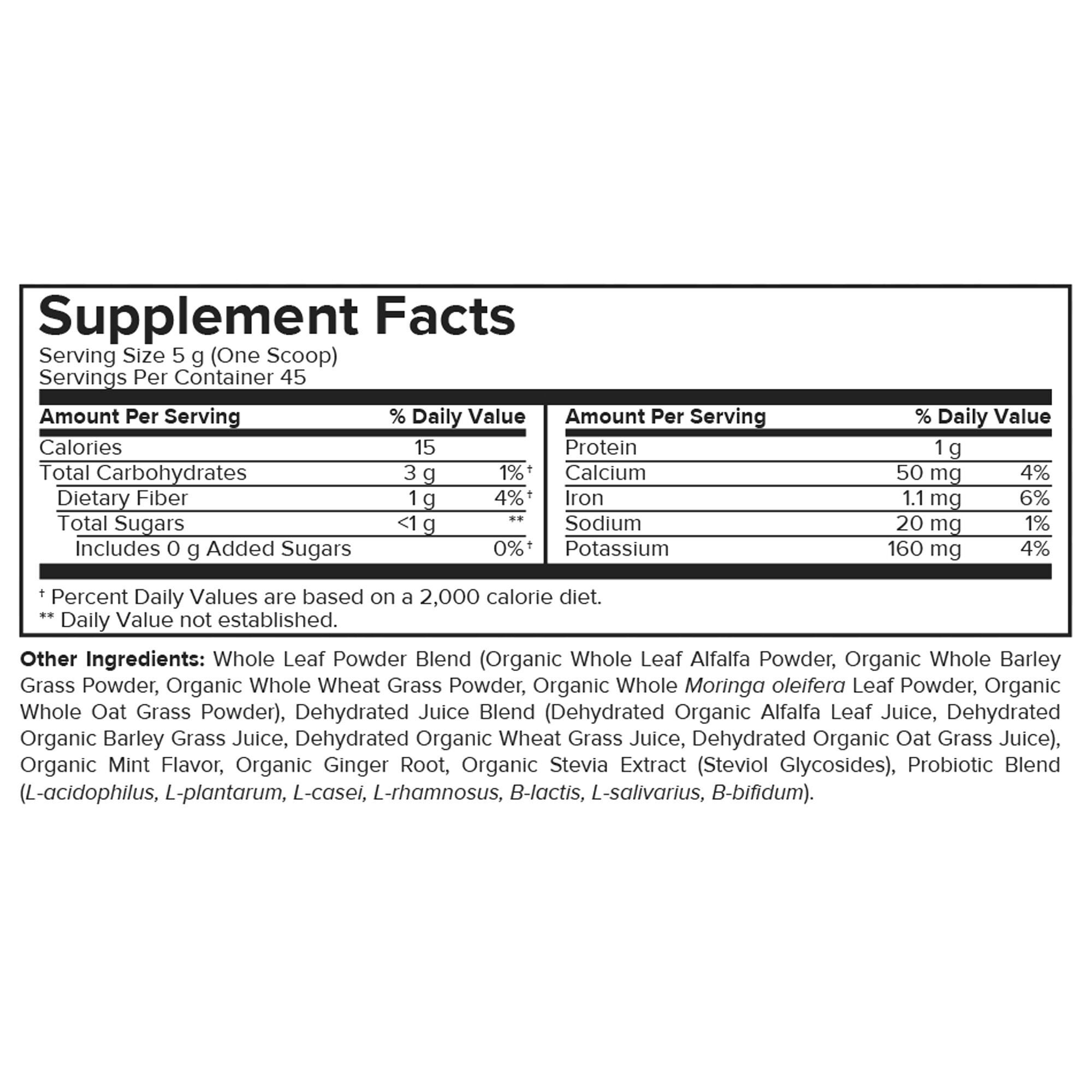 Vulcanic Supergreens - Mint - 7.9 oz. (45 Servings)